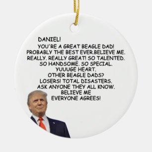 Trump Gift voor Beagle, Papa hond, papa cadeau Tru Keramisch Ornament