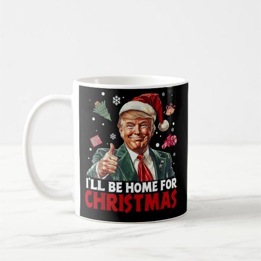 Trump Gift Wrap | Ik zal thuis zijn voor Kerstmis Koffiemok (Links)