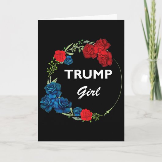 Trump Girl Flower Wreath Kaart (Voorkant)