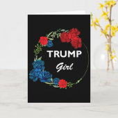 Trump Girl Flower Wreath Kaart (Gele Bloem)
