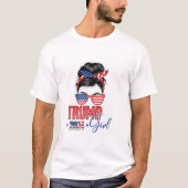 Trump Girl Funny Messy Bun T-shirt (Voorkant)