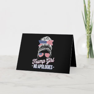 Trump Girl Geen Excuses Messy Bun Retro Vintage Bedankkaart