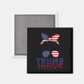 Trump Girl Geen excuses Messy Bun Trump 2024 Ameri Magneet (Voorkant / Achterkant)
