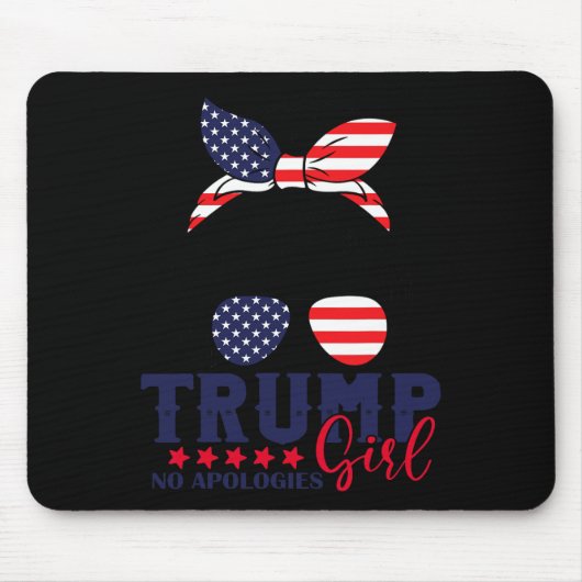 Trump Girl Geen excuses Messy Bun Trump 2024 Ameri Muismat (Voorkant)