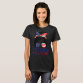 Trump Girl Geen excuses Messy Bun Trump 2024 Ameri T-shirt (Voorkant volledig)
