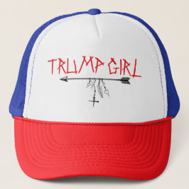 "TRUMP GIRL" gevederde pijlkruisharten Trucker Pet