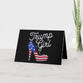 Trump Girl High Heel Amerikaanse Vlag Bling Patrio Bedankkaart (Voorkant)