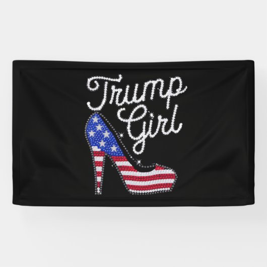 Trump Girl High Heel Amerikaanse Vlag Bling Patrio Spandoek