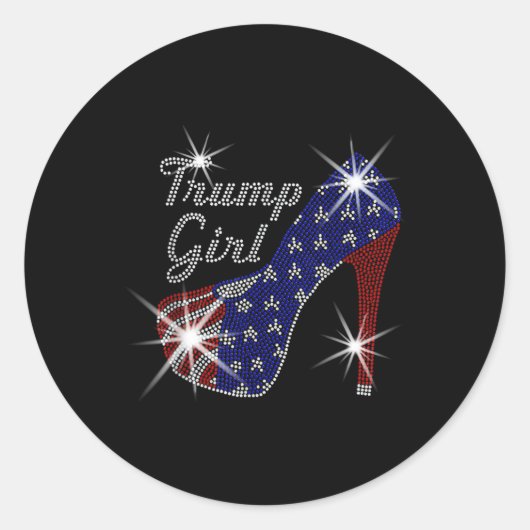 Trump Girl High Heel Amerikaanse vlag stem Donald Ronde Sticker (Voorkant)