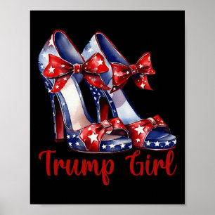 Trump Girl High Heel Stilettos Amerikaanse vlag Tr Poster