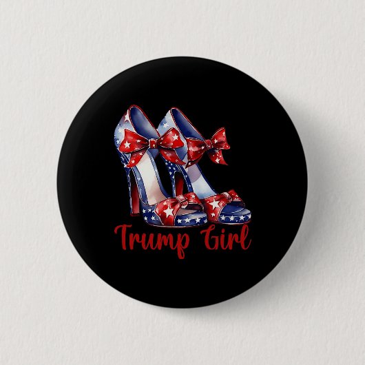 Trump Girl High Heel Stilettos Amerikaanse vlag Tr Ronde Button 5,7 Cm (Voorkant)