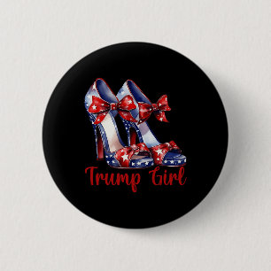 Trump Girl High Heel Stilettos Amerikaanse vlag Tr Ronde Button 5,7 Cm