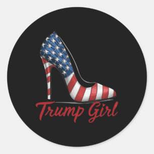 Trump Girl High Heel Stilettos Amerikaanse vlag Tr Ronde Sticker