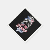 Trump Girl Messy Bun  Amerikaanse vlag Servet (Hoek)