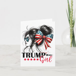 Trump Girl Messy Bun Sungles Trump 2024 Amerikaans Kaart