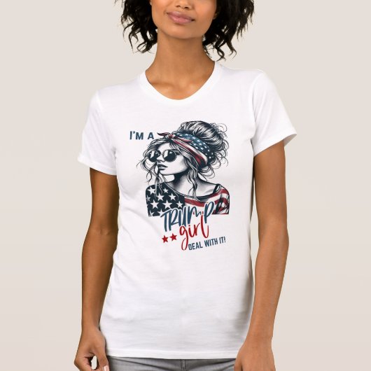 Trump Girl Messy Bun T-shirt (Voorkant)