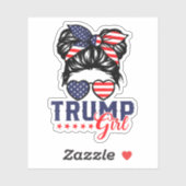 Trump Girl Messy Bun Trump 2024 Verkiezingen Sticker (Vel)