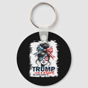 Trump Girl No Apologies Messy Bun Sungles Trump 20 Sleutelhanger