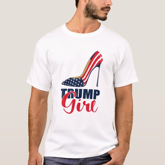 Trump Girl Stilettos High Heel American Flag Trump T-shirt (Voorkant)