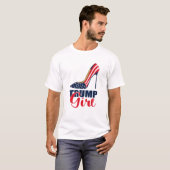 Trump Girl Stilettos High Heel American Flag Trump T-shirt (Voorkant volledig)