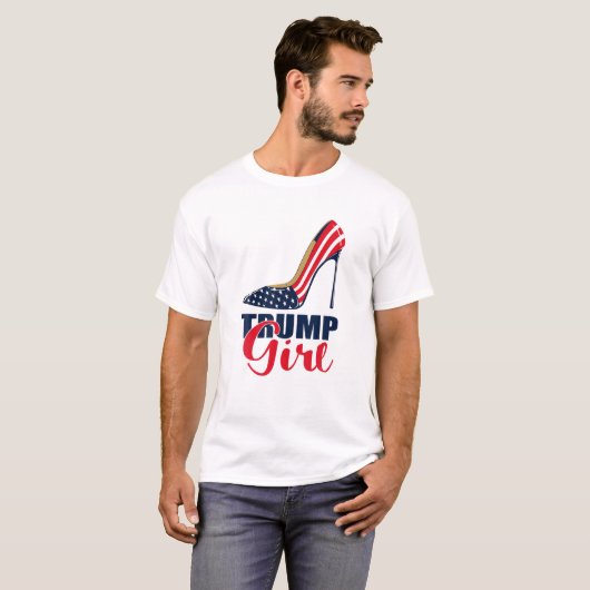 Trump Girl Stilettos High Heel American Flag Trump T-shirt (Voorkant volledig)