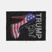 Trump Girl Stilettos High Heel Amerikaanse vlag Bl Fleece Deken (Voorkant (Horizontaal))