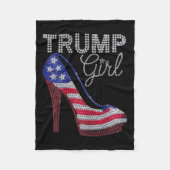 Trump Girl Stilettos High Heel Amerikaanse vlag Bl Fleece Deken (Voorkant)