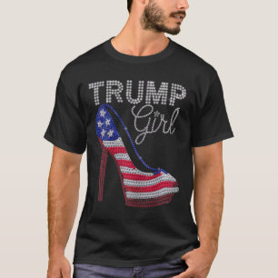 Trump Girl Stilettos High Heel Amerikaanse vlag Bl T-shirt