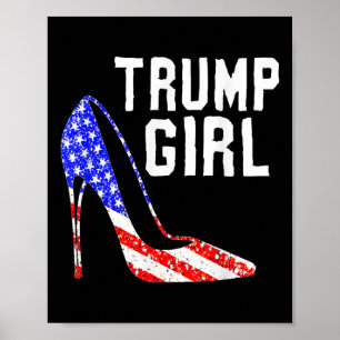 Trump Girl Trump 2025 Verkiezing Amerikaanse vlag Poster