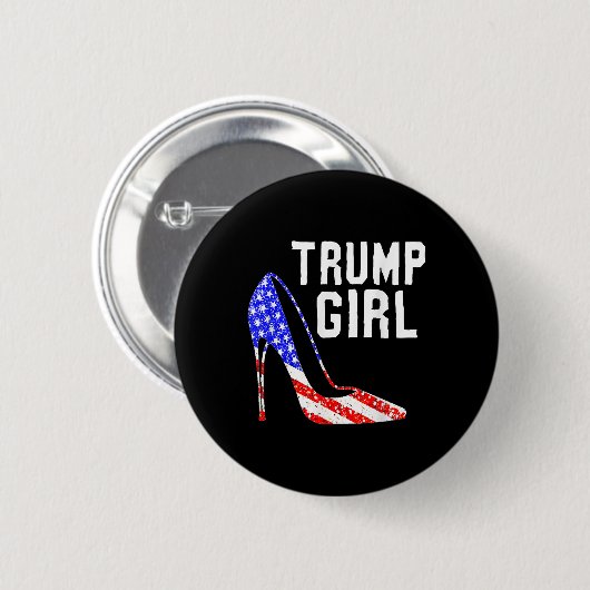 Trump Girl Trump 2025 Verkiezing Amerikaanse vlag Ronde Button 5,7 Cm (Voorkant /achterkant)
