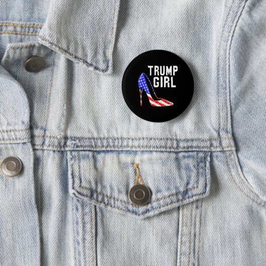 Trump Girl Trump 2025 Verkiezing Amerikaanse vlag Ronde Button 5,7 Cm (In situ)