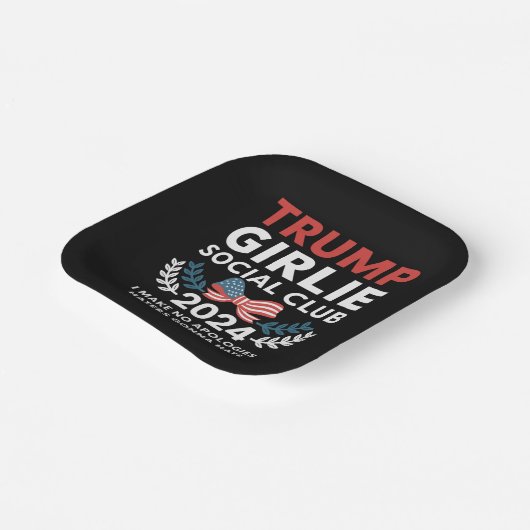 Trump Girlie Coquette Sociale Club Boog Verkiezing Papieren Bordje (Gebogen)