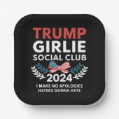 Trump Girlie Coquette Sociale Club Boog Verkiezing Papieren Bordje (Voorkant)