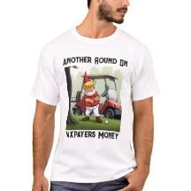 Trump Gnome speelt golf met belastinggeld