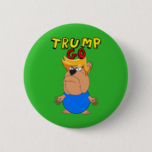 Trump Go Funny Anti Trump Cartoon Ronde Button 5,7 Cm