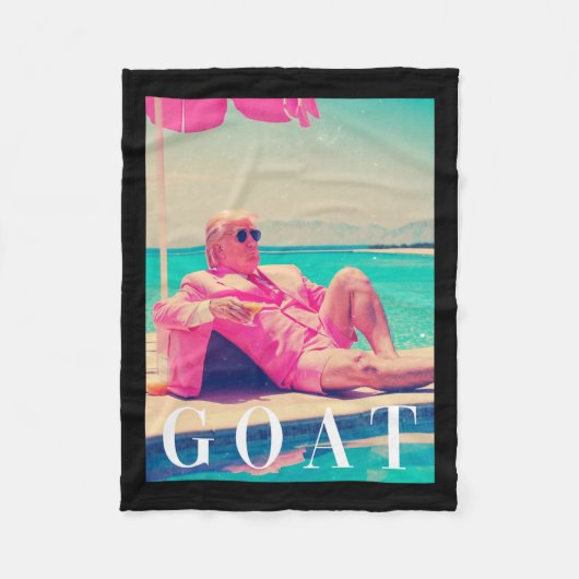 Trump Goat Shirt Zomer 2024 Retro Funny Pink Dona Fleece Deken (Voorkant)