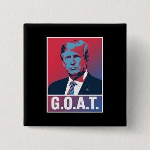 Trump GOAT Verkiezing 2024 Republikeins Vintage Vierkante Button 5,1 Cm