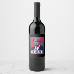 Trump GOAT Verkiezing 2024 Republikeins Vintage Wijn Etiket
