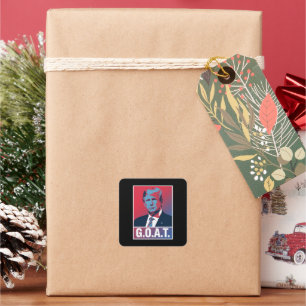 Trump GOAT Verkiezing 2024 Republikeinse Vintage Vierkante Sticker