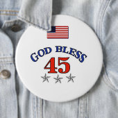 Trump God Bless 45 Ronde Button 6,0 Cm (In situ)