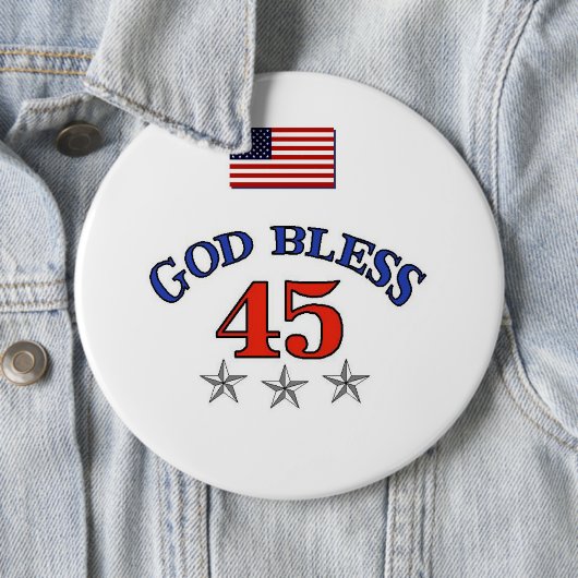 Trump God Bless 45 Ronde Button 6,0 Cm (In situ)
