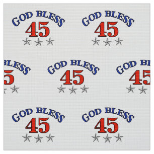 Trump God Bless 45 Stof