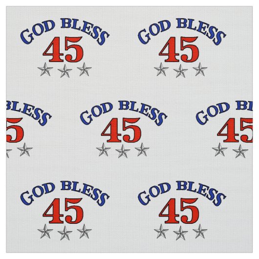 Trump God Bless 45 Stof (Swatch)