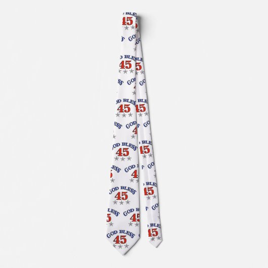 Trump God Bless 45 Stropdas (Voorkant)