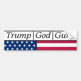 Trump God Pistolen Amerikaanse vlag Bumpersticker