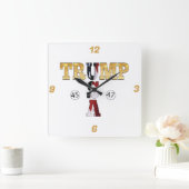 Trump Gold ⛳ Presidential USA 45 47 🏆 Vierkante Klok (Huis)