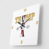 Trump Gold ⛳ Presidential USA 45 47 🏆 Vierkante Klok (Hoek)