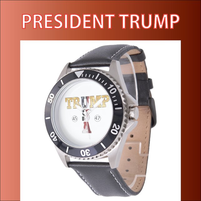 Trump Gold 💖 Presidentiële VS 45 47 Horloge (Creator heeft geüpload)