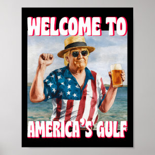 Trump Golf van Amerika Grappige Golf van Mexico VS Poster