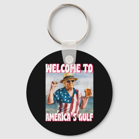 Trump Golf van Amerika Grappige Golf van Mexico VS Sleutelhanger (Voorkant)